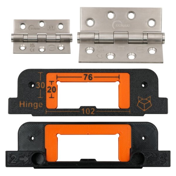 76_102_1 76mm (3") + 102mm (4") Hinge Jig Router Template for Door and Door Frame